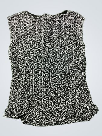 I.N.C. International Concepts Petite Schwarzes & Weißes Gemustertes Ärmelloses Top