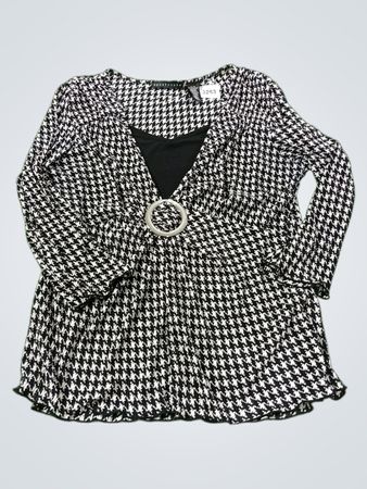 Apostrophe Hahnentritt-Print-Top mit Ringsdetail