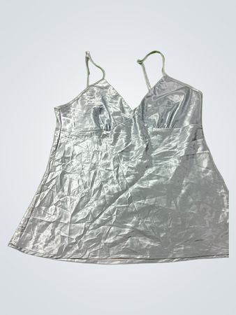 Hellblaues Satin-Cami-Top