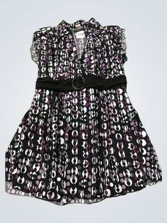 J.T.B. Damen gemusterte Bluse mit Gürtel