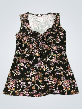 Venus Floral Raffung Front Ärmelloses Oberteil