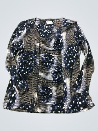 Alfani Petite Damen Bedruckte Raffung Bluse