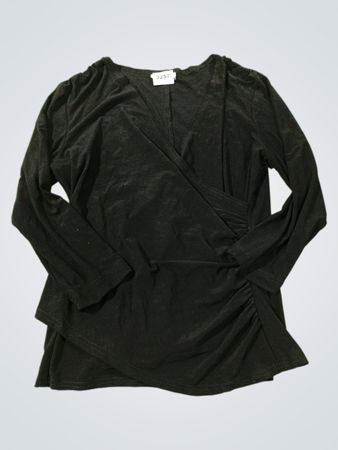 Schwarzes Raffung Wickeltop