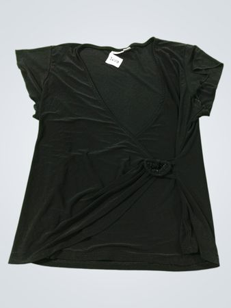 Cato Black Wrap Top mit Verzierungen