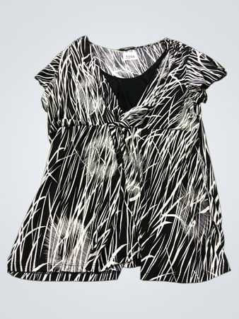 PERCEPTION WOMEN Schwarze und Weiße Abstrakte Druck Bluse mit Knotenvorderseite