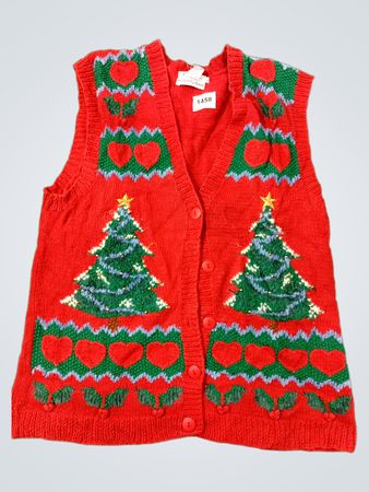 Talbots Weihnachtsbaum und Herzen Strickweste