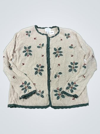 Christopher & Banks Damen Beiger Holly Bestickter Cardigan