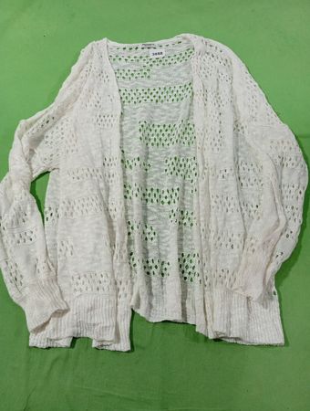 HOTOUCH Damen Weiß Strickcardigan