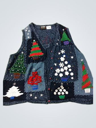 STUDIO HO HO HO Weihnachtsbaum-Patchwork-Weste
