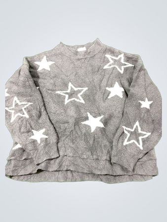 Terra & Sky Damen Grauer Sternenprint Stehkragenpullover