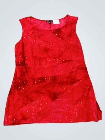 Rotes ärmelloses Paillettenkleid