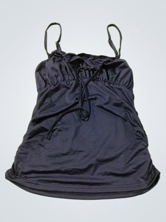 Dunkelblaues gerafftes Tanktop