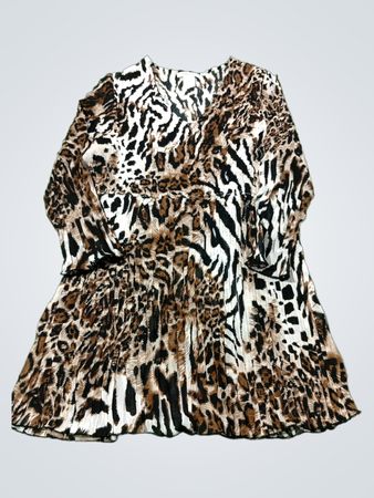 Alison Sheri Tierdruck Faltenkleid
