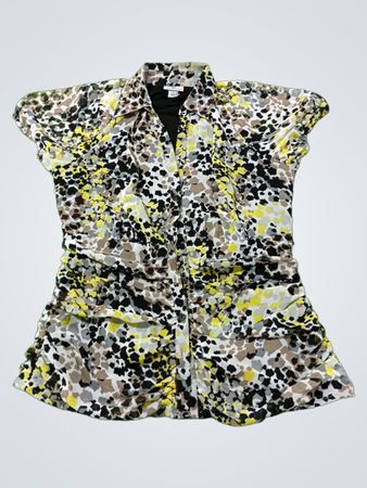 Worthington Damen Rüschendruckbluse