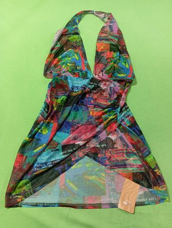 Frauen abstraktes Muster Halterkleid