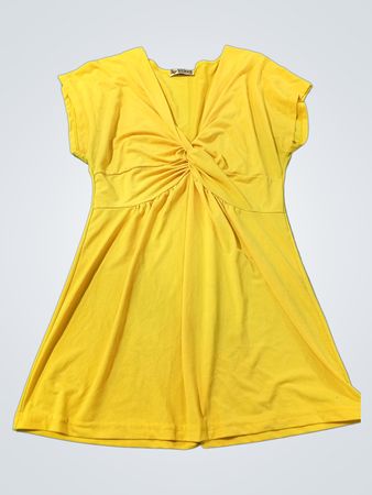 Sixteen Yellow V-Neck Twist Front Dress