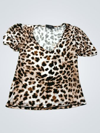 VIBE SPORTSWEAR Leopardenmuster Kurzarmoberteil