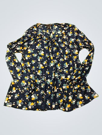 Style & Co Damen Bluse mit floralem Druck und Krawattenverschluss
