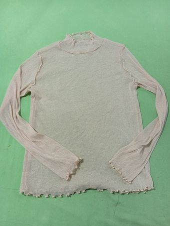 Durchsichtiger Netz-Mock-Neck-Top