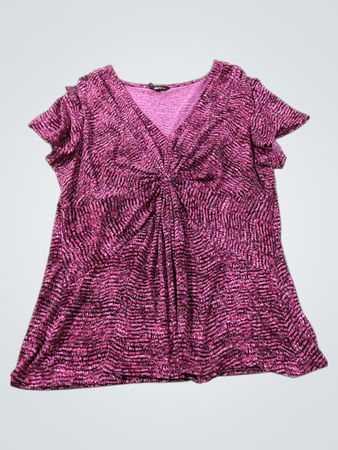 Daisy Fuentes Pink Gemusterte Tunika-Top