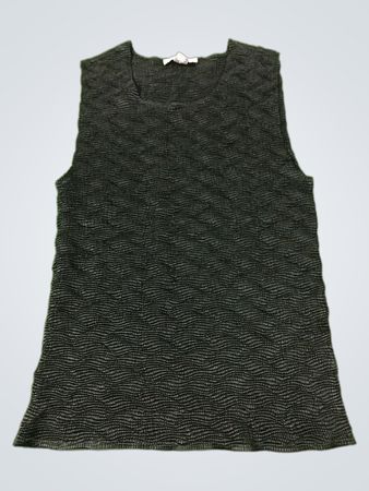 Dressbarn schwarzes strukturiertes ärmelloses Top