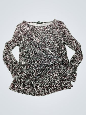 Ellen Tracy Langarmbedruckte Bluse