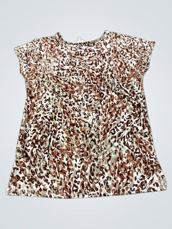 EMILY DANIELS Damen Größe S Leopardenmuster Kurzarmoberteil