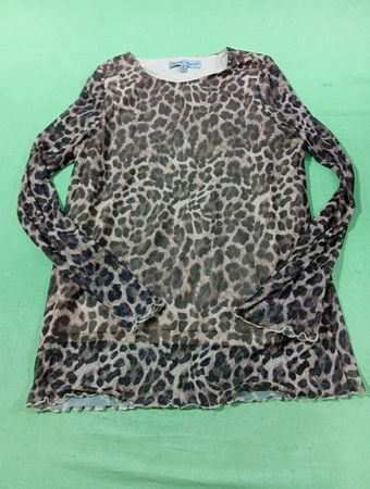 Absolut berühmtes Leopard-Print-Mesh-Top
