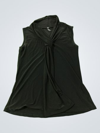 Fleurish Schwarzes Ärmelloses Top mit Gedrehtem Hals