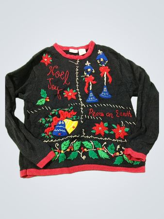 Bobbie Brooks Damen M "Noel Joy Peace on Earth" Weihnachtschristmas
