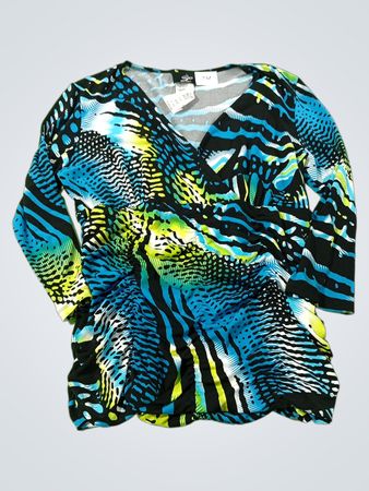 Libra Damen bedruckte Wickelbluse