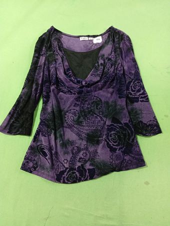 CATO Lila Blumenmuster Cowl Neck Top