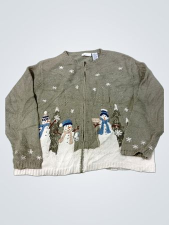 Croft & Barrow Damen Winter Schneemann Cardigan