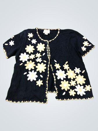 Christopher & Banks Marineblauer Cardigan mit floralem Stickerei