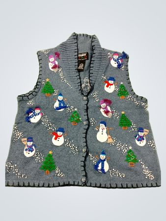 Studio Fa La La Damen Schneemann und Weihnachtsbaum Weste
