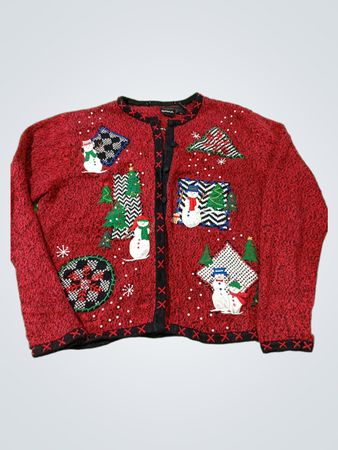 Erika Women's Roter Weihnachts-Schneemann Hässlicher Pullover