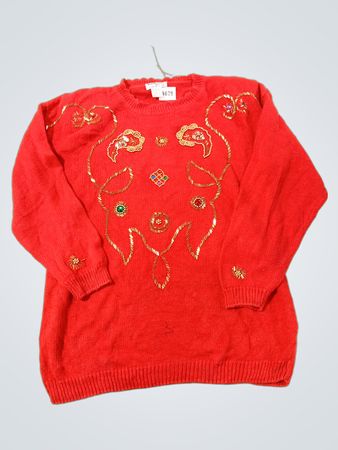 Exklusive Importe Rot Verzierter Pullover