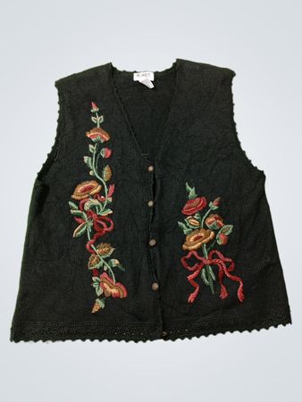 Koret Petites Schwarze Gestickte Weste