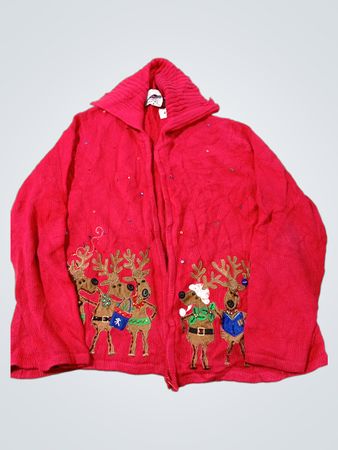 Tiara International Christmas Collection Roter Rentierpullover