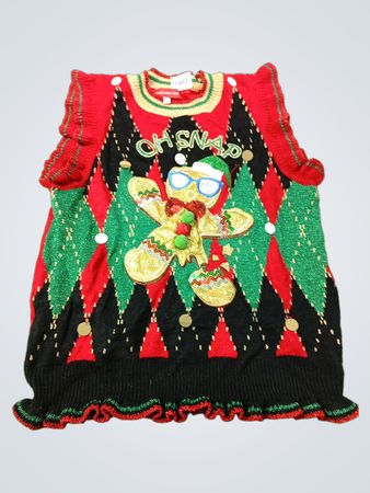 Blizzard Bay "Oh Snap" Gingerbread Man Ugly Christmas Sweater Vest