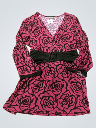 Apt. 9 Stretch-Rosenmusterkleid mit Gürtel