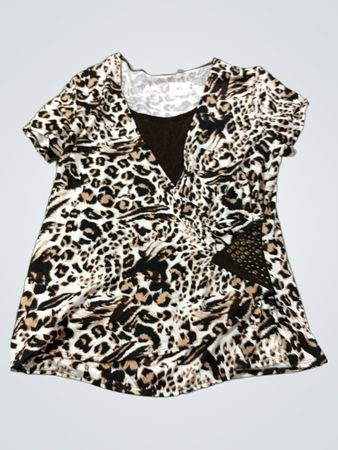 Choices Leopardprint-Top mit Nietenverzierung