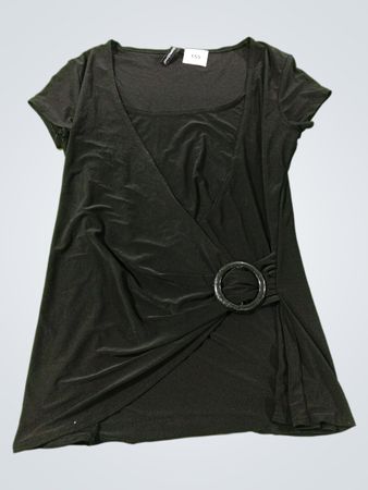 Jasonmaxwell Schwarzes Drapiertes Top mit Ringdetails