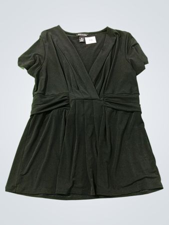 George Black V-Neck Ruched Top
