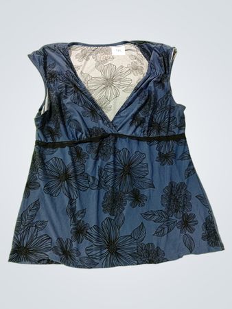 GIUGANO OMALIBY Blauer Blumen Ärmelloses Top