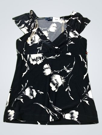 Chaps Floral Print V-Ausschnitt Top