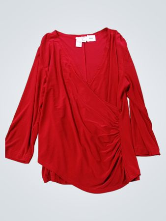 Coldwater Creek Red Wrap Ruched Top