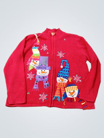 Tiara International Christmas Collection Roter Schneemann Pullover