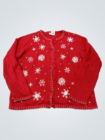 White Stag Damen Roter Schneeflocken Cardigan
