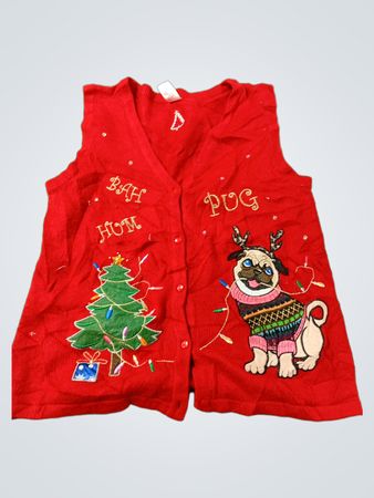 Holiday Time Bah Hum Pug Weihnachten Weste